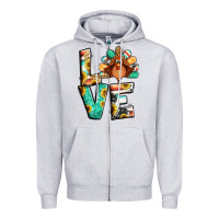 Heather Grey love thanksgiving Zipper Hoodie - Jasminsmagicworld