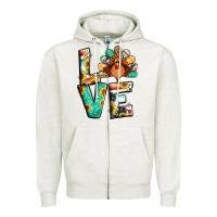 Oatmeal Heather love thanksgiving Zipper Hoodie - Jasminsmagicworld