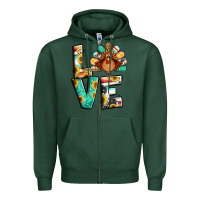 Sports Green love thanksgiving Zipper Hoodie - Jasminsmagicworld