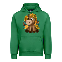 Emerald cute baby horse amd sunflowers Urban Hoodie - texasbilliewilder
