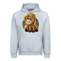 Heather Grey cute baby horse amd sunflowers Urban Hoodie - texasbilliewilder