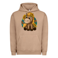 Pigment Burro cute baby horse amd sunflowers Urban Hoodie - texasbilliewilder