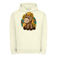 Pigment Pistachio cute baby horse amd sunflowers Urban Hoodie - texasbilliewilder