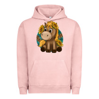 Pigment Salmon cute baby horse amd sunflowers Urban Hoodie - texasbilliewilder