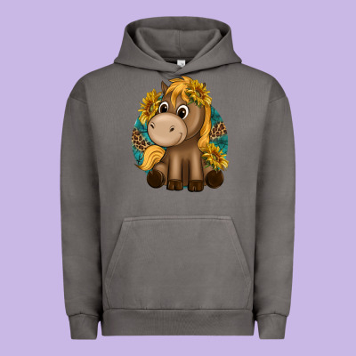 Cute Baby Horse Amd Sunflowers Urban Hoodie Designed By Texasbilliewilder