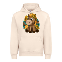 Sandshell cute baby horse amd sunflowers Urban Hoodie - texasbilliewilder