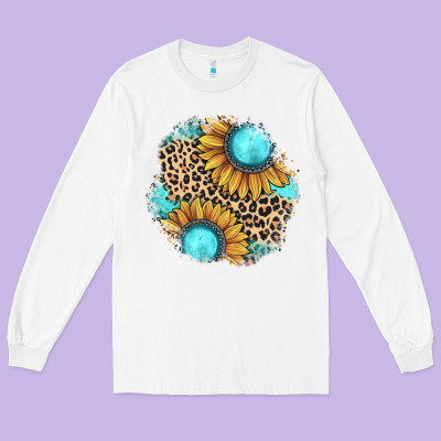 Gemstone Leopard Patch Long Sleeve Tee Designed By Jahusdesignshop