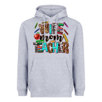 Heather Grey wife mom teacher Heavyweight Hoodie - NancyCooperArtShop