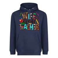 Navy wife mom teacher Heavyweight Hoodie - NancyCooperArtShop