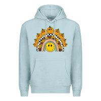 Blue Mist fall smiley face groovy rainbow Premium Hoodie - BarkalooDesign