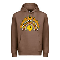 Chestnut fall smiley face groovy rainbow Premium Hoodie - BarkalooDesign