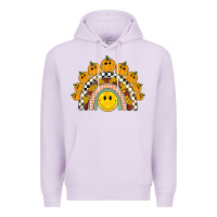 Lilac fall smiley face groovy rainbow Premium Hoodie - BarkalooDesign