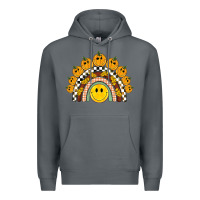 Rock fall smiley face groovy rainbow Premium Hoodie - BarkalooDesign
