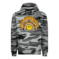 Slate Camo fall smiley face groovy rainbow Premium Hoodie - BarkalooDesign