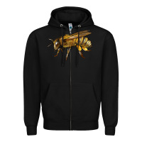 Black Bee Side Zipper Hoodie - LillyAllenDesigns