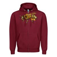 Burgundy Bee Side Zipper Hoodie - LillyAllenDesigns