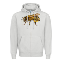 Dove Grey Bee Side Zipper Hoodie - LillyAllenDesigns
