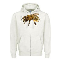 Oatmeal Heather Bee Side Zipper Hoodie - LillyAllenDesigns