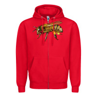 Red Bee Side Zipper Hoodie - LillyAllenDesigns
