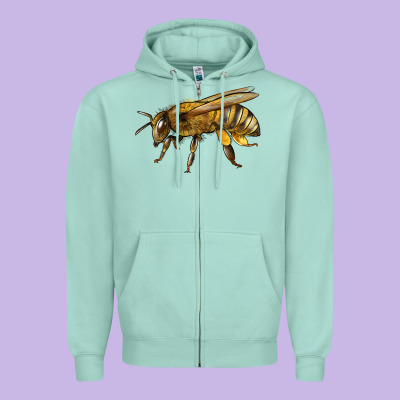 Bee Side Zipper Hoodie Designed By Lillyallendesigns