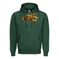 Sports Green Bee Side Zipper Hoodie - LillyAllenDesigns