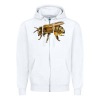 White Bee Side Zipper Hoodie - LillyAllenDesigns