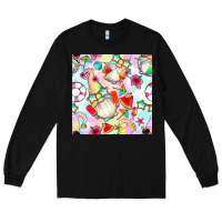 Black summer gnome seamless pattern Long Sleeve Tee - BundleAndBundleShop