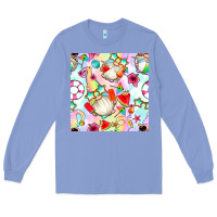 Colony Blue summer gnome seamless pattern Long Sleeve Tee - BundleAndBundleShop