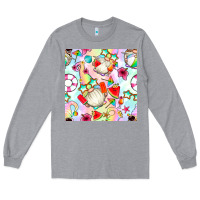 Heather Grey summer gnome seamless pattern Long Sleeve Tee - BundleAndBundleShop