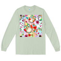 Matcha summer gnome seamless pattern Long Sleeve Tee - BundleAndBundleShop