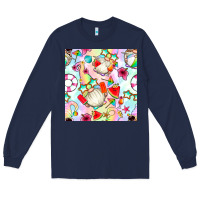 Navy summer gnome seamless pattern Long Sleeve Tee - BundleAndBundleShop