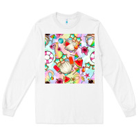White summer gnome seamless pattern Long Sleeve Tee - BundleAndBundleShop