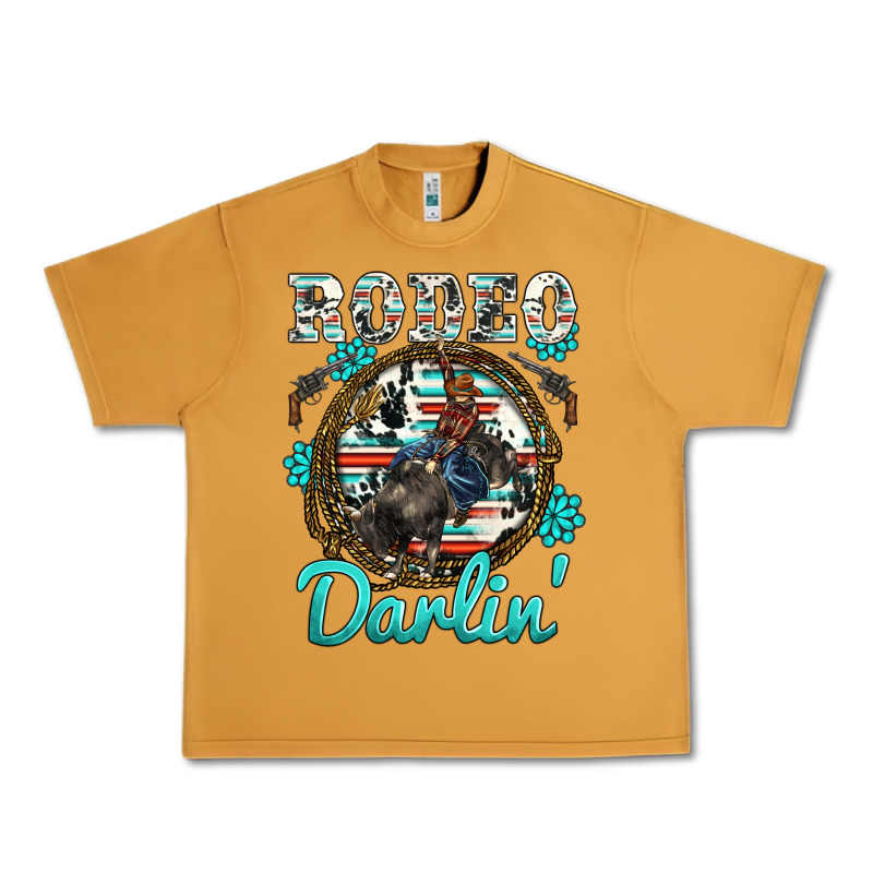 Western Rodeo Darlin' Bullfighter Serape Cowhide Turquoise Gemstones Urban Heavy Tee by BarkalooDesign | Teevron