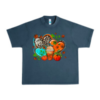 Midnight Navy western leopard  fall   hearts Urban Heavy Tee - AdoDesignShop