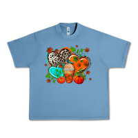 Pebble Blue western leopard  fall   hearts Urban Heavy Tee - AdoDesignShop