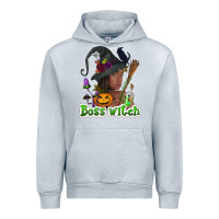 Heather Grey Boss witch afro Urban Hoodie - NancyCooperArtShop