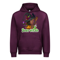 Mauve Wine Boss witch afro Urban Hoodie - NancyCooperArtShop