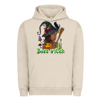 Pigment French Oak Boss witch afro Urban Hoodie - NancyCooperArtShop