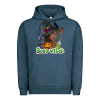 Pigment Midnight Navy Boss witch afro Urban Hoodie - NancyCooperArtShop