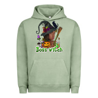 Pigment Oil Green Boss witch afro Urban Hoodie - NancyCooperArtShop