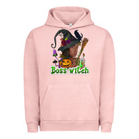 Pigment Salmon Boss witch afro Urban Hoodie - NancyCooperArtShop