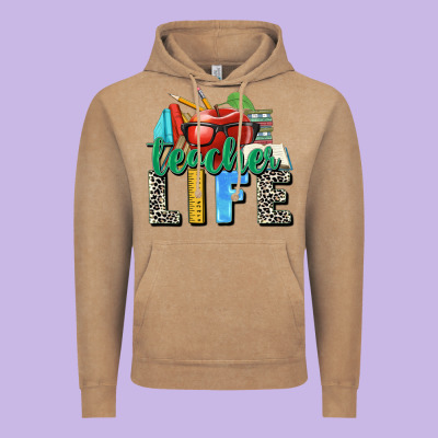Teacher Life Vintage Hoodie Designed By Zillion Design Studio