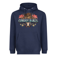 Navy make america cowboy again Heavyweight Hoodie - NancyCooperArtShop
