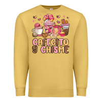 Antique Gold cafecito y chisme Premium Sweatshirt - MaliasSmallBusiness
