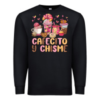 Black cafecito y chisme Premium Sweatshirt - MaliasSmallBusiness
