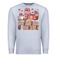Heather Grey cafecito y chisme Premium Sweatshirt - MaliasSmallBusiness