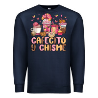 Navy cafecito y chisme Premium Sweatshirt - MaliasSmallBusiness