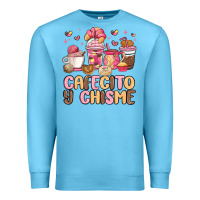 Ocean Blue cafecito y chisme Premium Sweatshirt - MaliasSmallBusiness