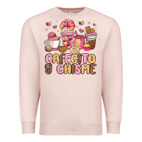 Pale Pink cafecito y chisme Premium Sweatshirt - MaliasSmallBusiness