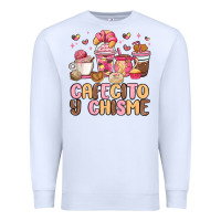 White cafecito y chisme Premium Sweatshirt - MaliasSmallBusiness
